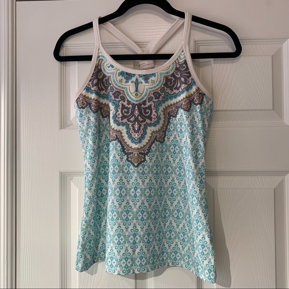 Athleta Patterned Workout Tank Top With Built In … - image 1